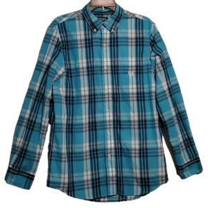 NWOT Chaps Men's Long Sleeve Plaid  Button Down Shirt Size Medium